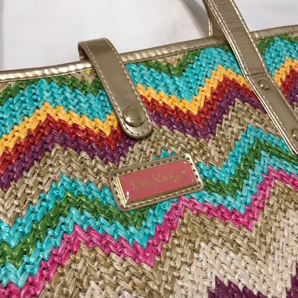 Lily Pulitzer Spring Fling Multi Straw Tote - Picture 3 of 13